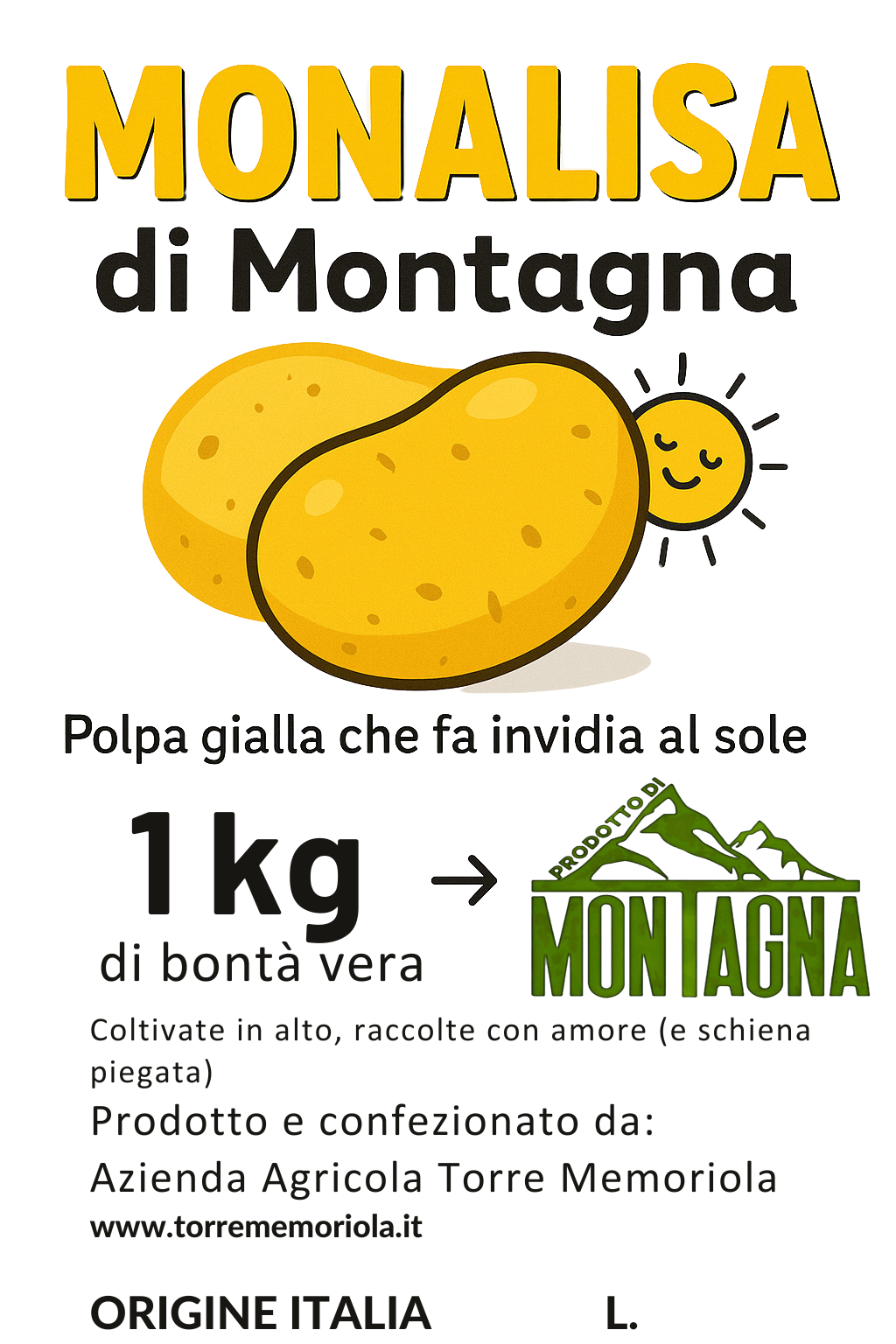 Patate gialle di Montagna, sacchetto da 1-3-5kg